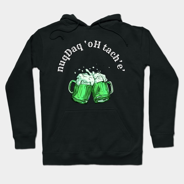 Where's the Bar - nuqDaq 'oH tach'e' (MD23KL001) Hoodie by Maikell Designs